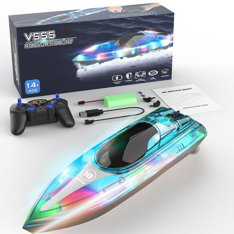 "Luminous High-Speed RC Speedboat – LED Lights"
