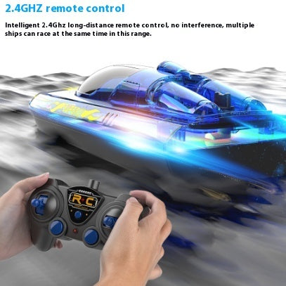 "Luminous High-Speed RC Speedboat – LED Lights"