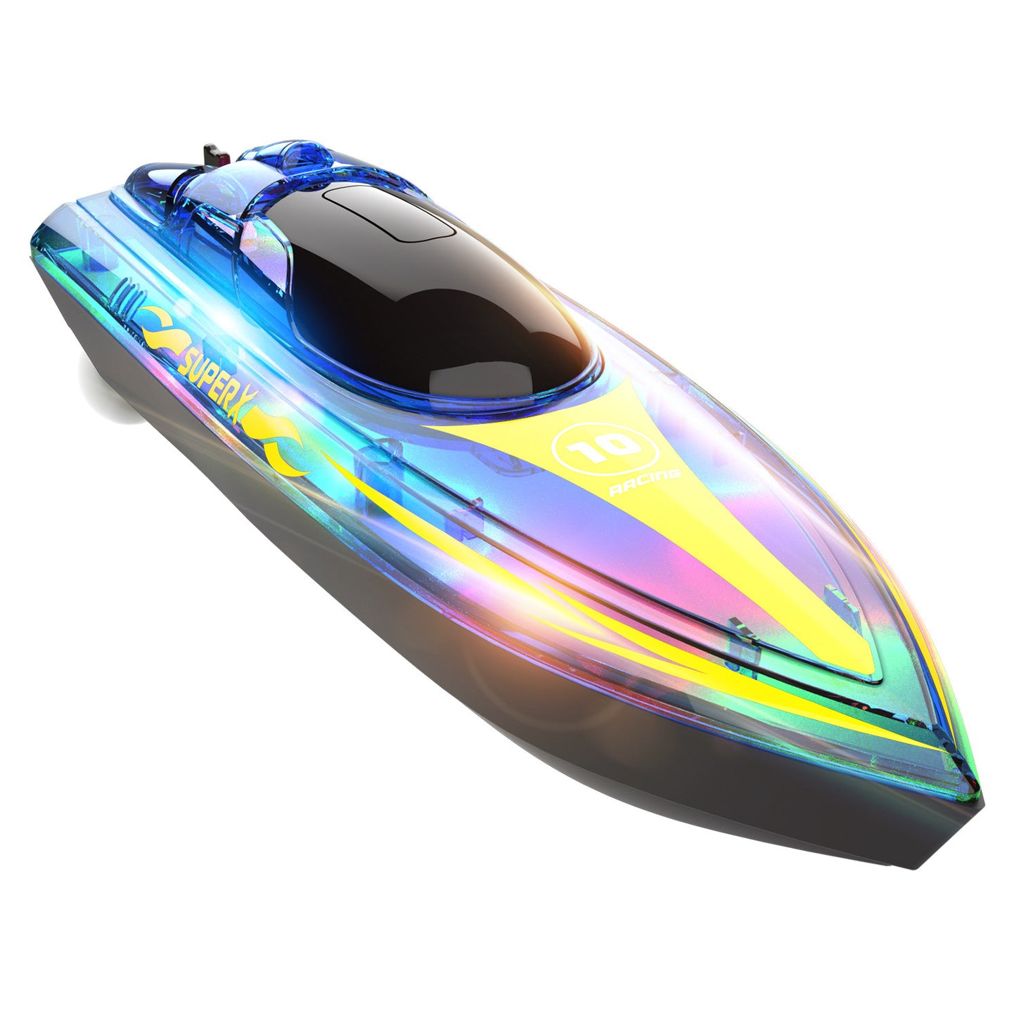 "Luminous High-Speed RC Speedboat – LED Lights"