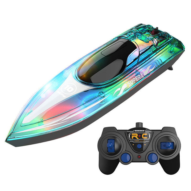 "Luminous High-Speed RC Speedboat – LED Lights"