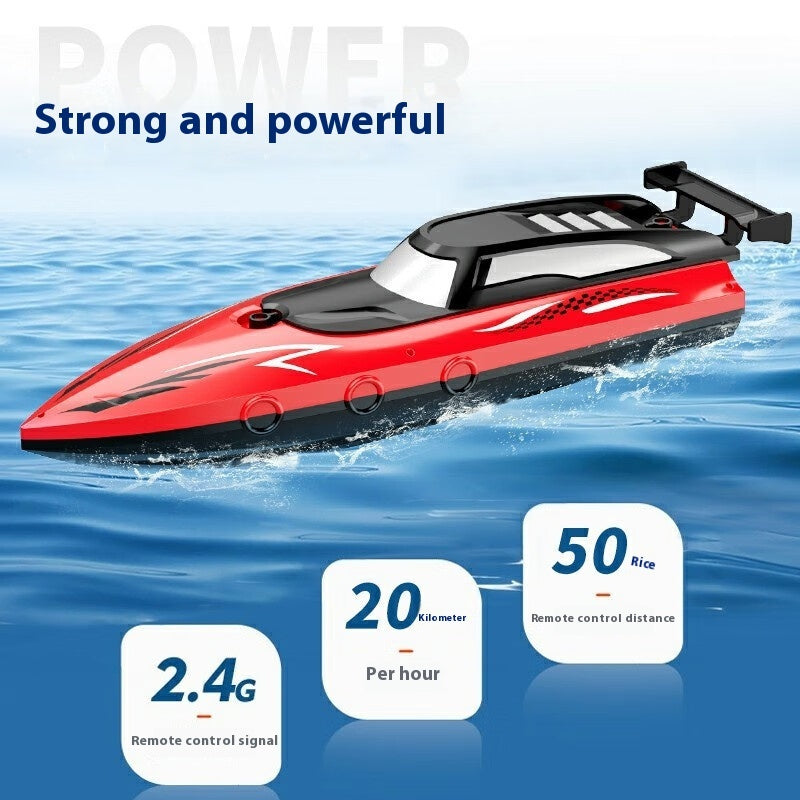 "Electric Double Propeller RC Speedboat – Rechargeable Water Racing Toy"