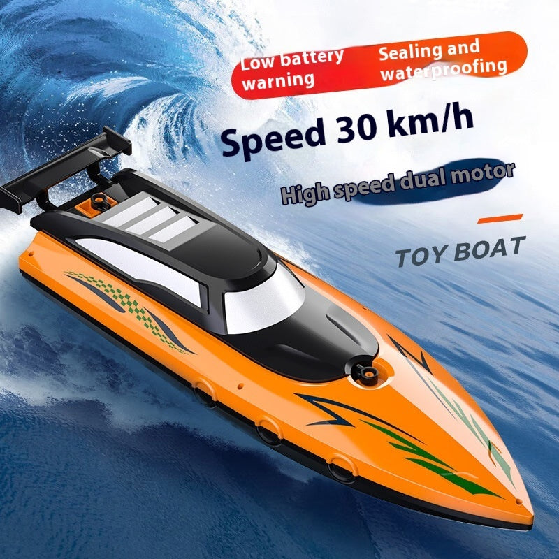 "Electric Double Propeller RC Speedboat – Rechargeable Water Racing Toy"