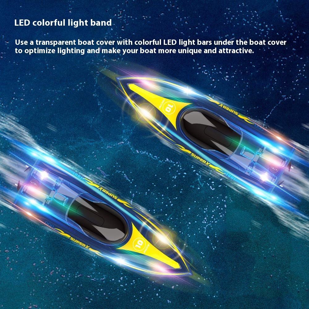 "Luminous High-Speed RC Speedboat – LED Lights"