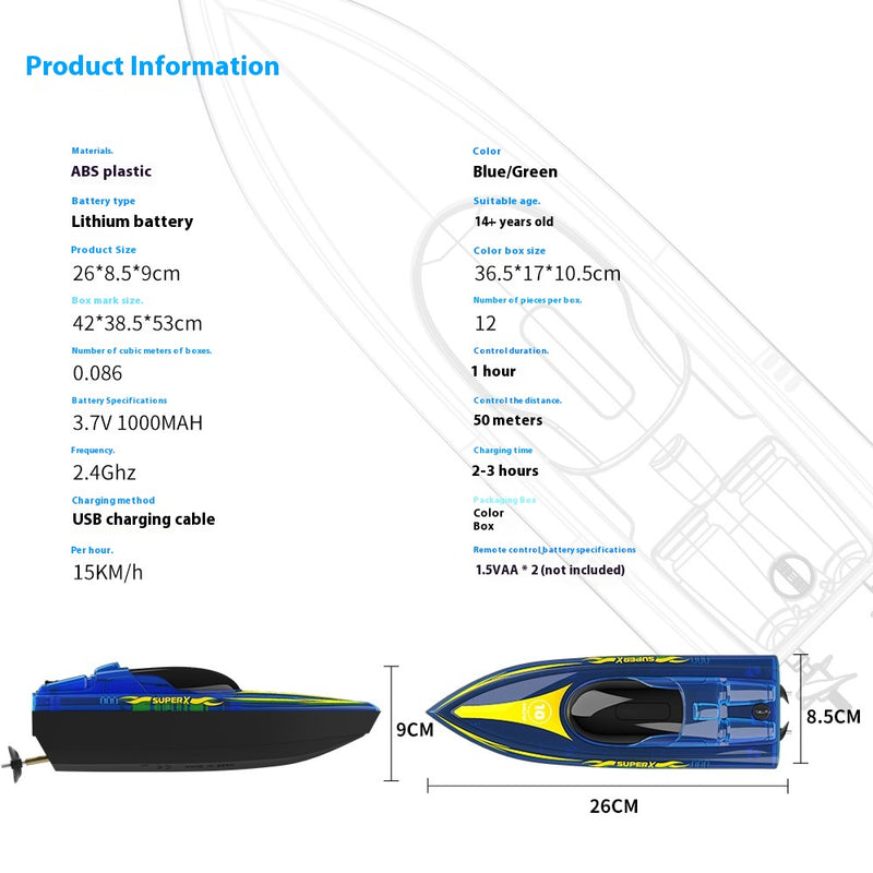 "Luminous High-Speed RC Speedboat – LED Lights"