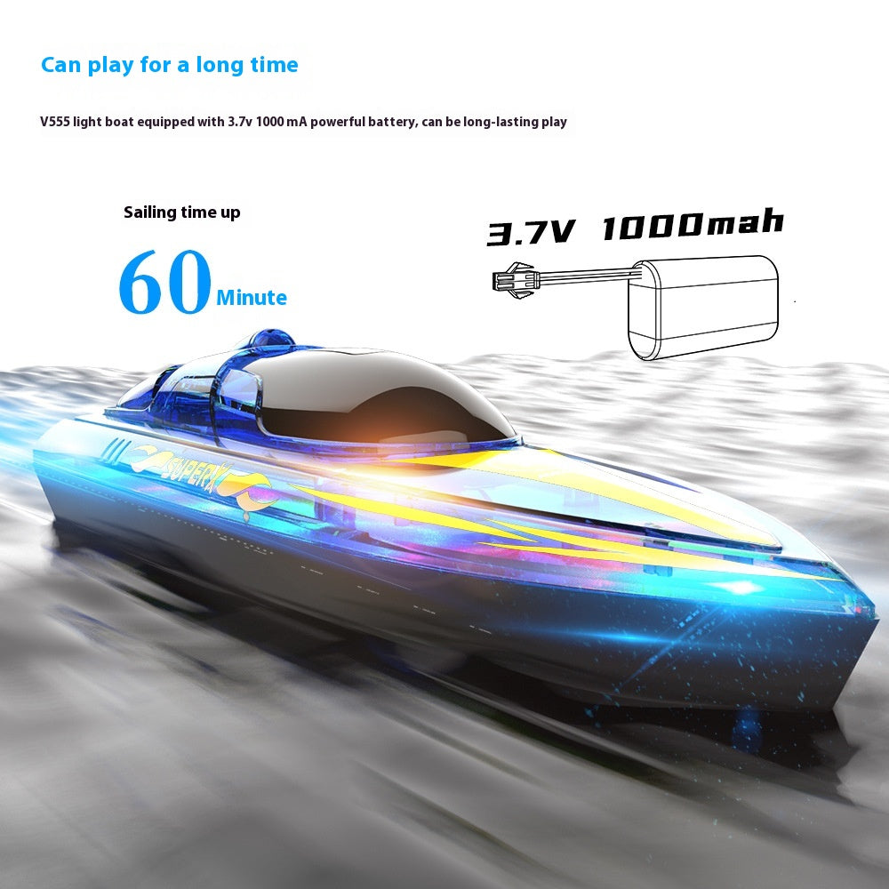"Luminous High-Speed RC Speedboat – LED Lights"