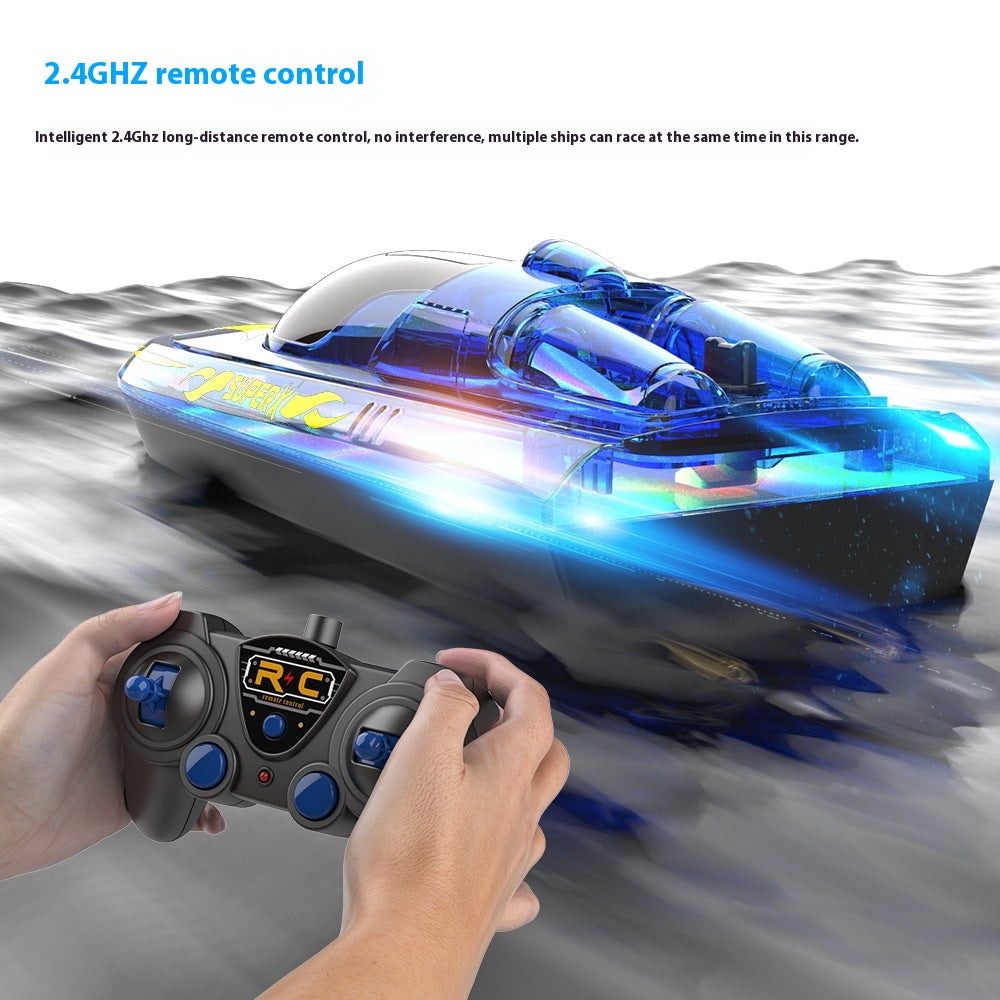 "Luminous High-Speed RC Speedboat – LED Lights"