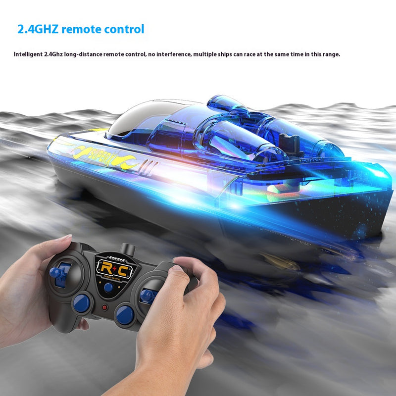 "Luminous High-Speed RC Speedboat – LED Lights"
