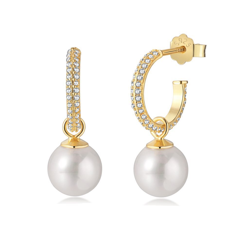 "Korean Style INS Sterling Silver Pearl Earrings – Light Luxury Special-Interest Design for Elegant Fashion"