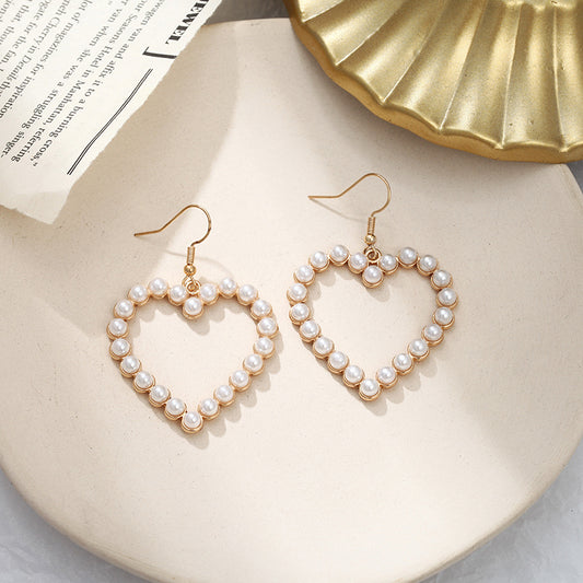 European And American Style Love Pearl Earrings