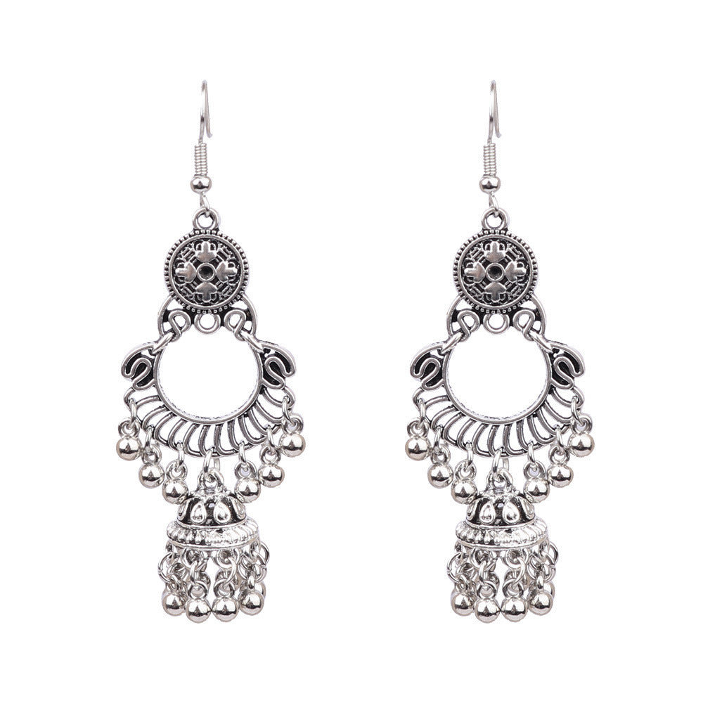 "Vintage Ethnic Style Bell Earrings – Timeless Elegance in Retro Design"