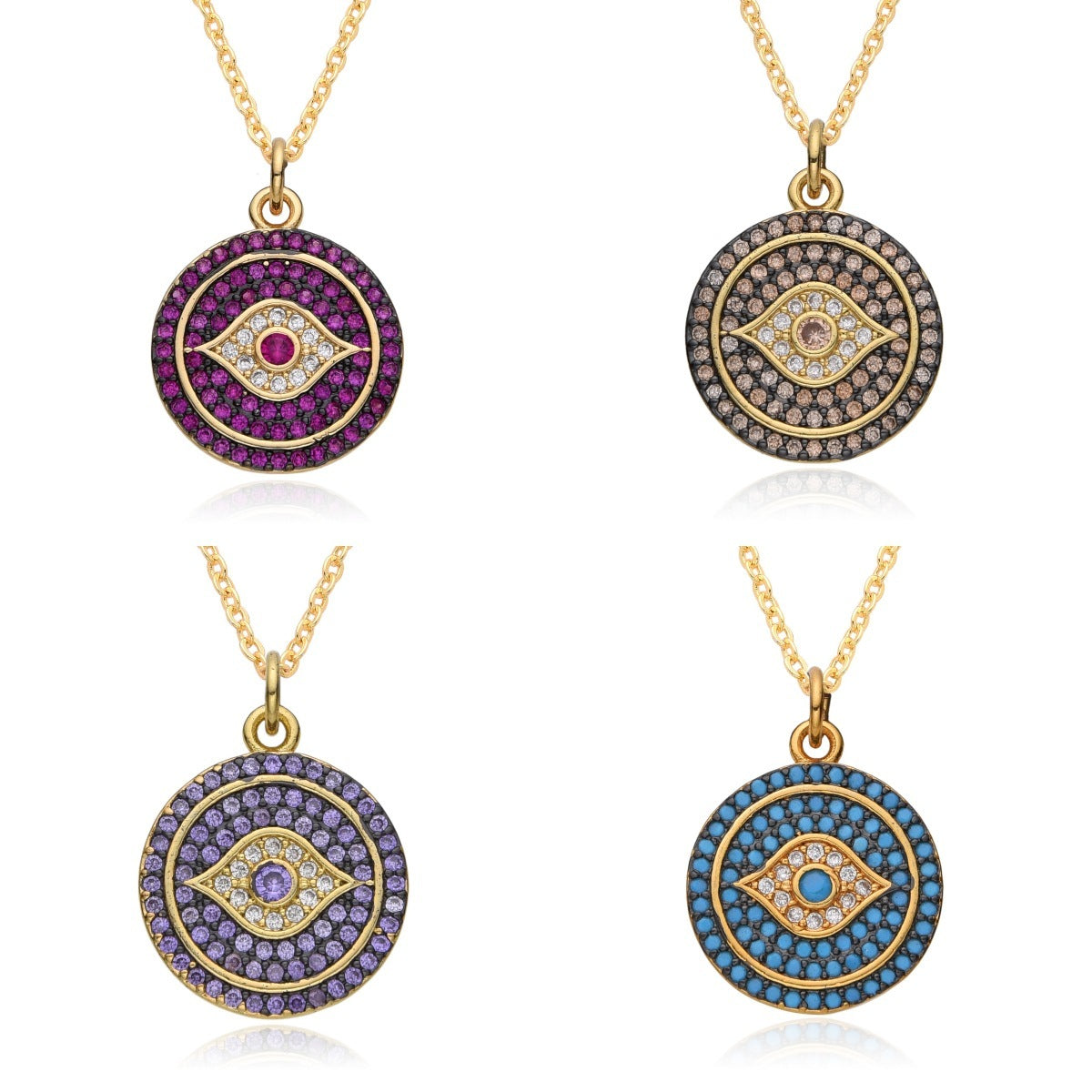 "Bold European & American Devil's Eye Necklace – Exaggerated Round Pendant for Statement Style"