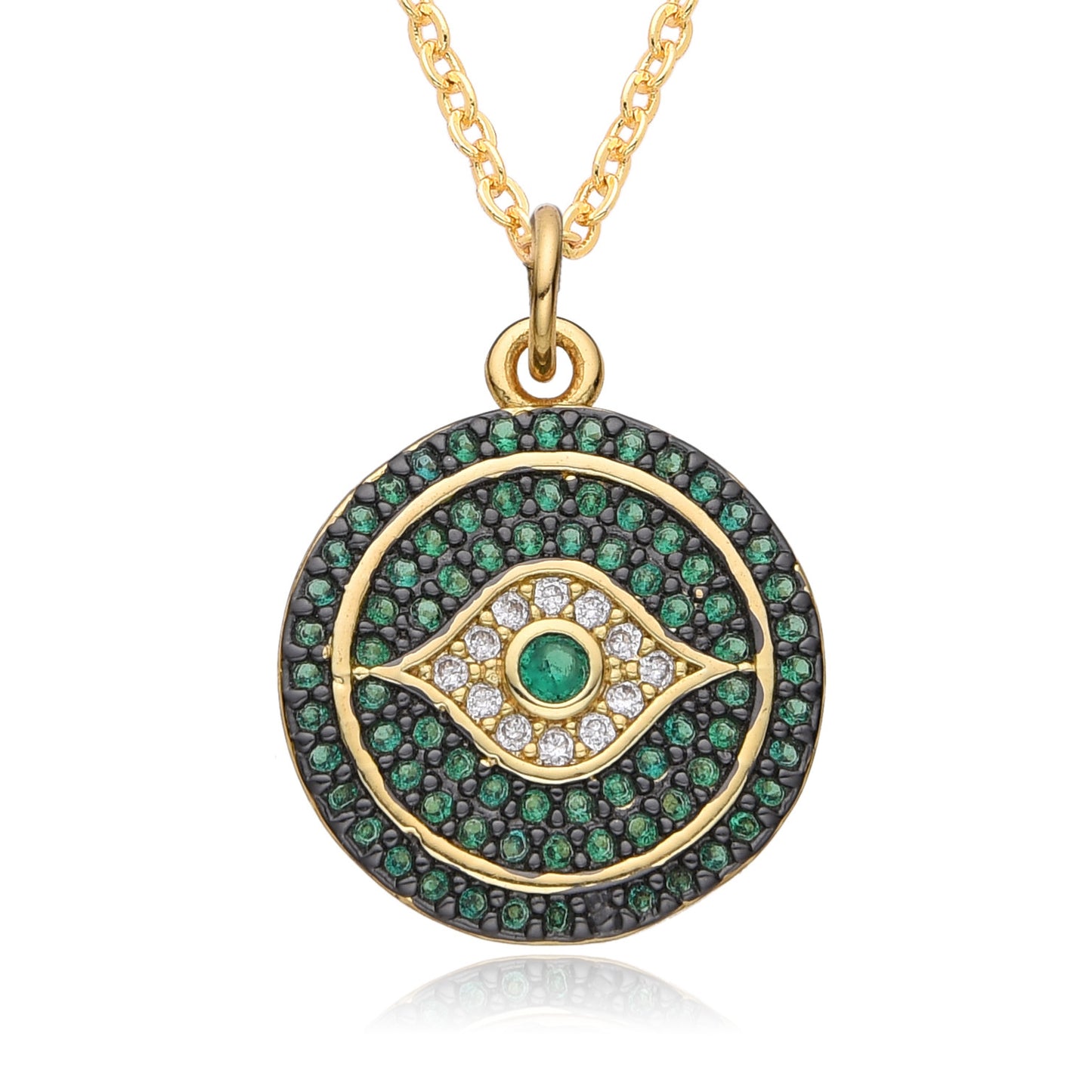 "Bold European & American Devil's Eye Necklace – Exaggerated Round Pendant for Statement Style"