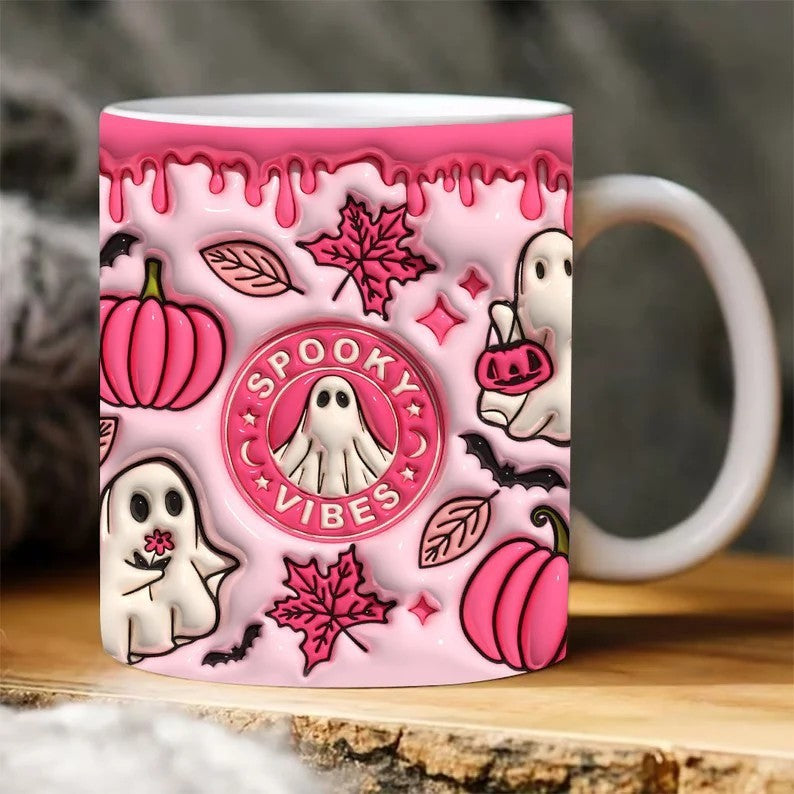 "Halloween Pumpkin Ceramic Coffee Mug – Festive and Spooky Pumpkin-Themed Mug for Hot Beverages, Perfect for Fall and Halloween Celebrations"