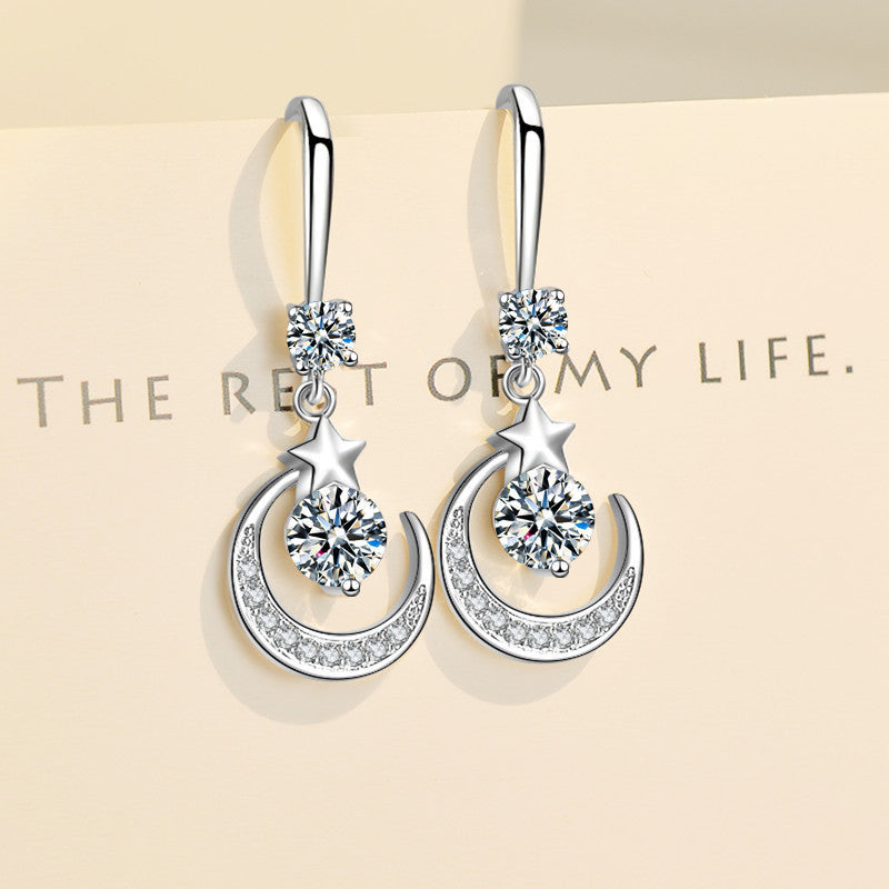 Star Myth Moon Earrings Drop Earrings Diamond Earrings