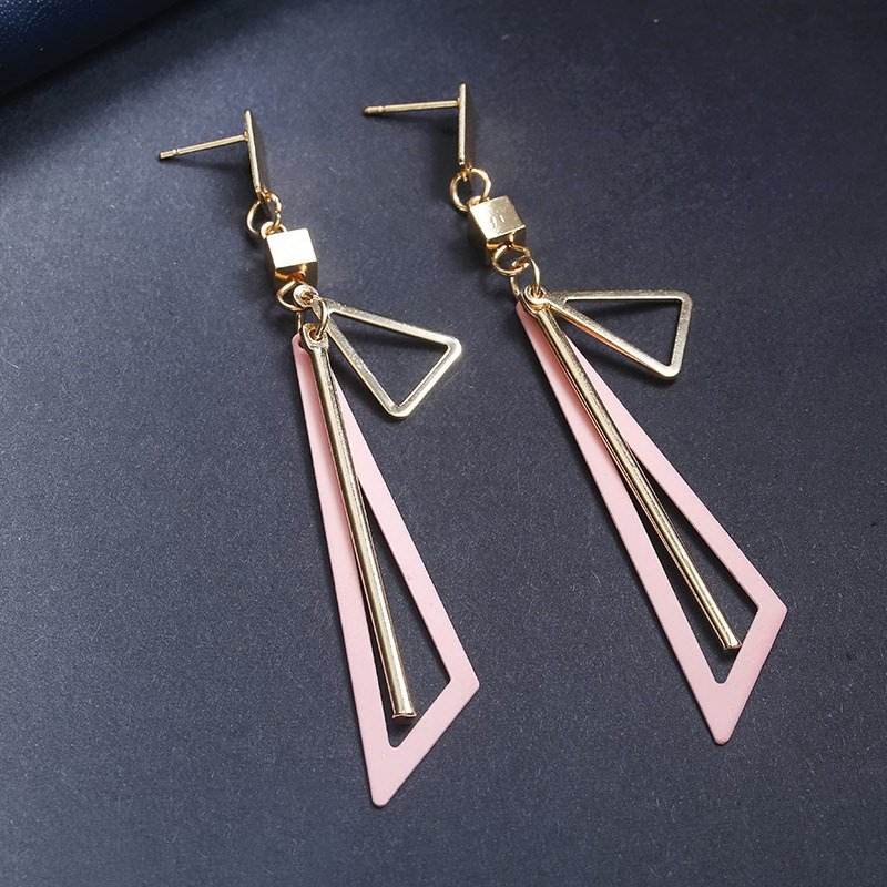 Korean Long Statement Geometric Triangle Tassel Dangle Drop Earrings For Women Earrings Fashion Jewelry Oorbellen Brincos