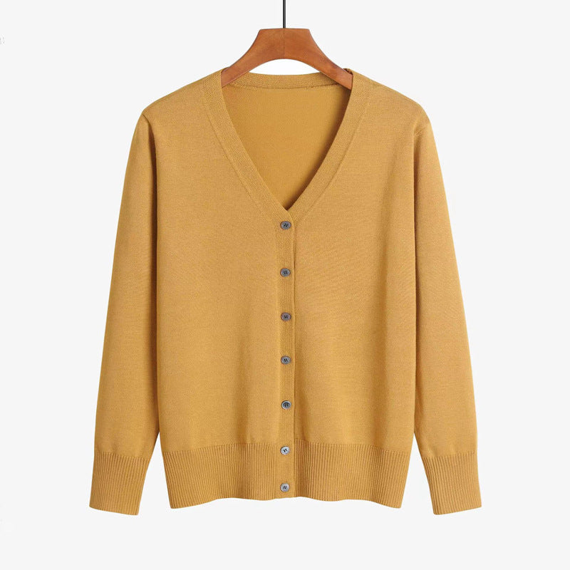 "Autumn & Winter V-Neck Knitwear Long-Sleeved Cardigan – Cozy and Stylish Essential for the Season"