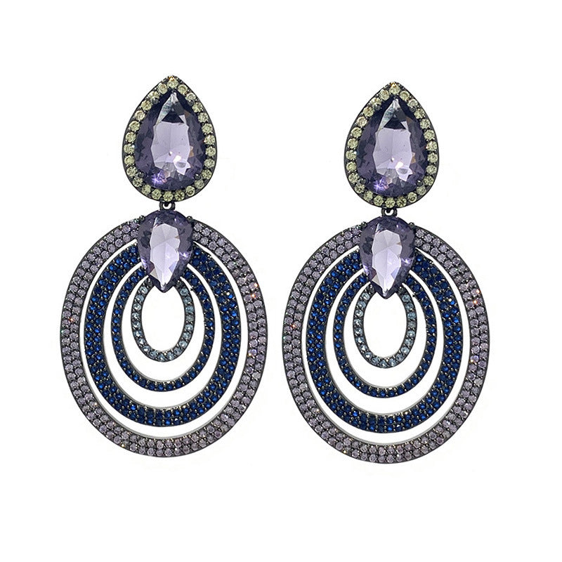 Temperament Personality Circle Heavy Duty Light Luxury Earrings