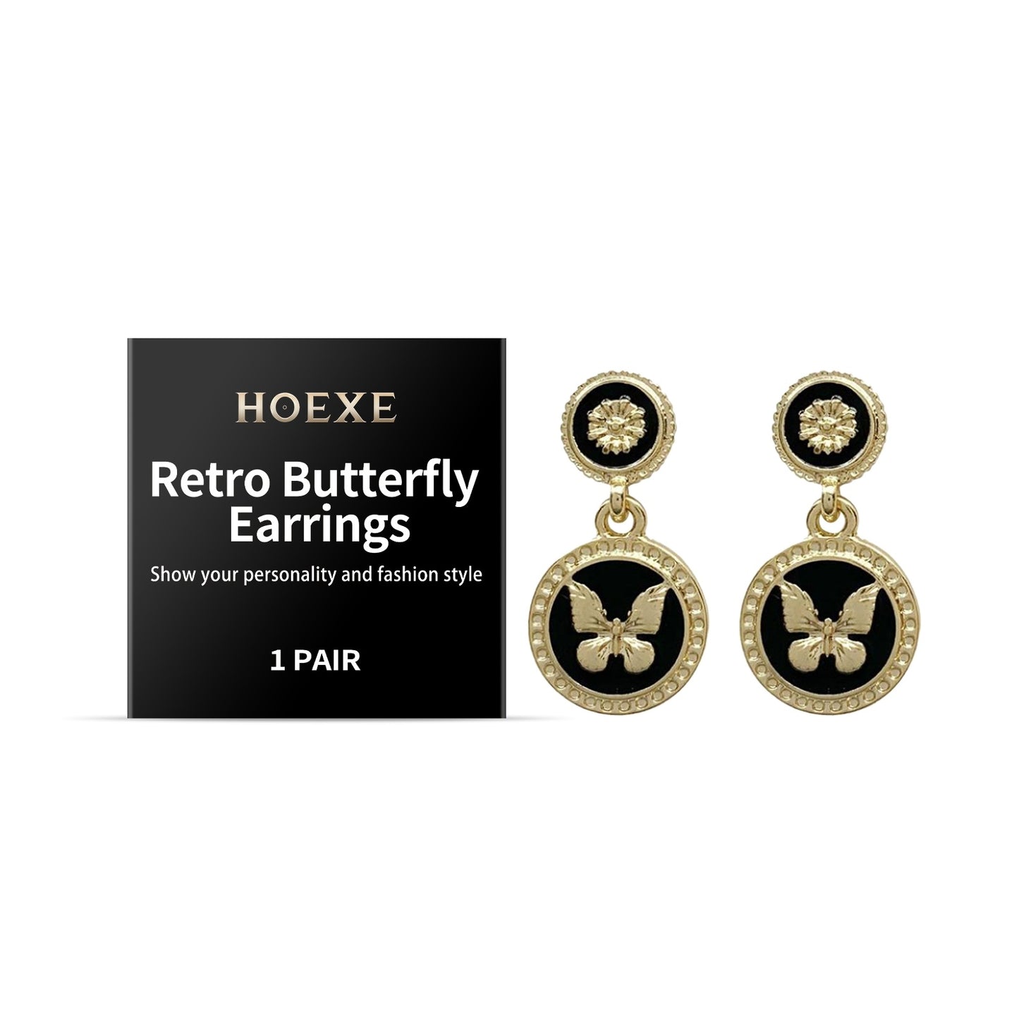 "Vintage Retro Butterfly Earrings – Timeless Elegance for Women"