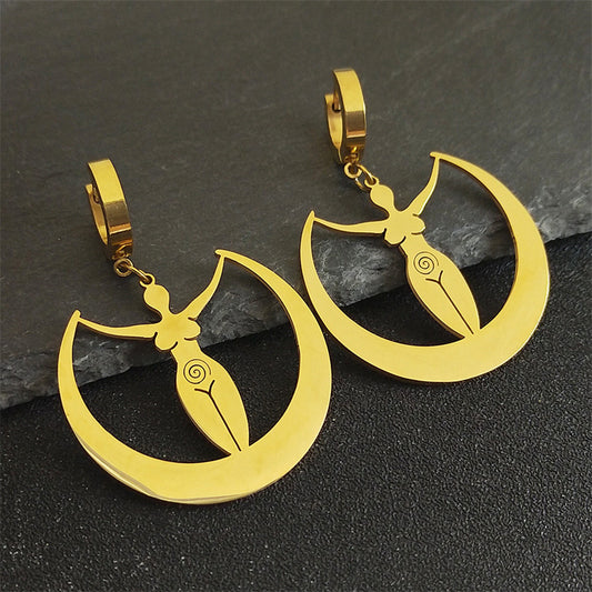 "Moon Vortex Goddess Earrings – Women's Jewelry for a Simple, All-Match Look"