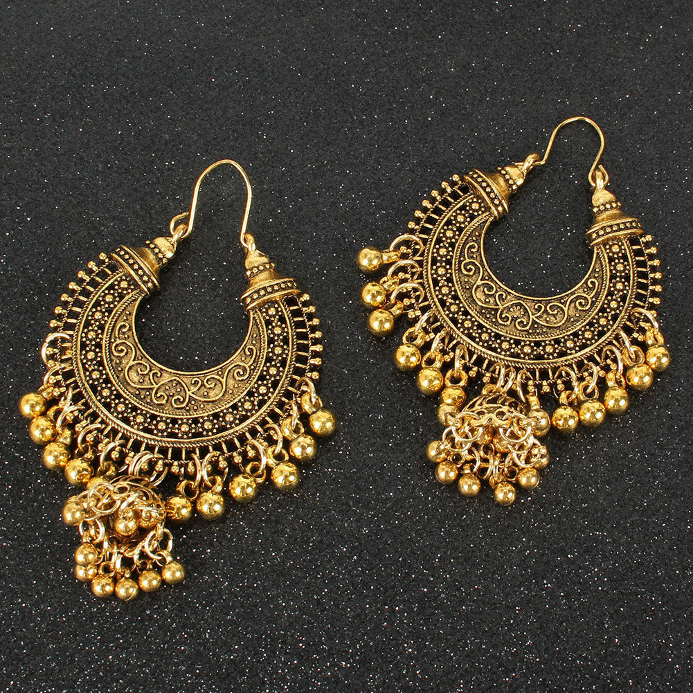 Bell Tassel Earrings Diamond Lens Earrings Vintage Earrings Bell Earrings