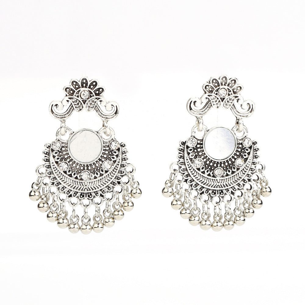 Bell Tassel Earrings Diamond Lens Earrings Vintage Earrings Bell Earrings