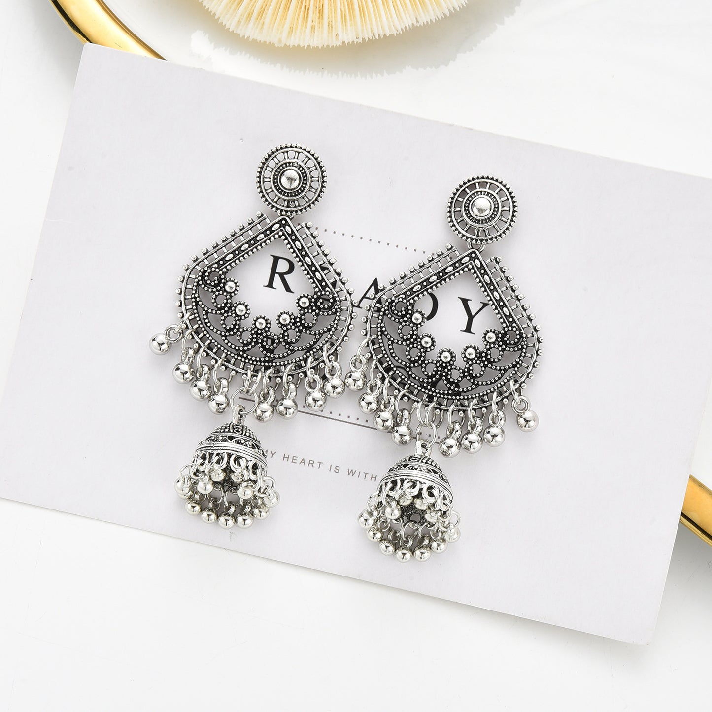 Bell Tassel Earrings Diamond Lens Earrings Vintage Earrings Bell Earrings