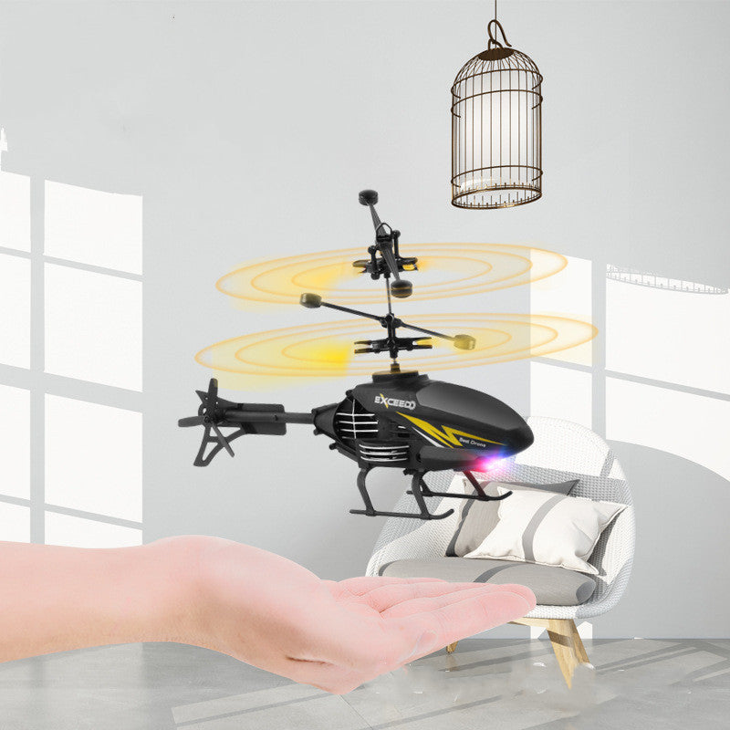 "Remote Control Induction Flying Chopper Plane – Exciting Toy for Kids"