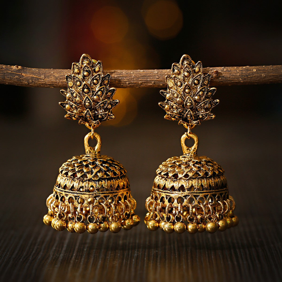 Fashion Bell Tassel Thailand India Vintage Earrings