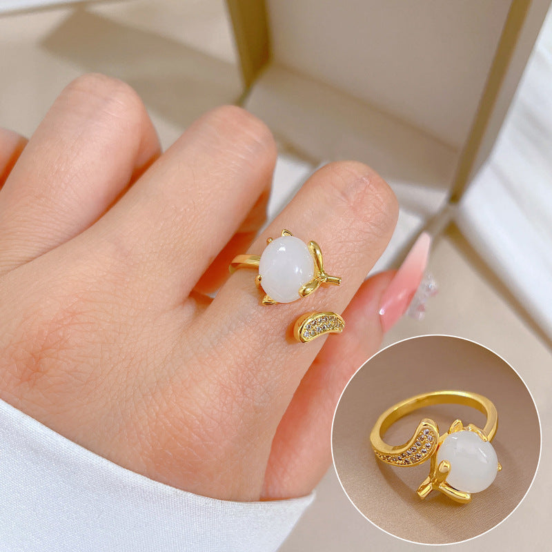 "Elegant High-Grade Zircon Ring for Women – Adjustable & Luxurious Design"