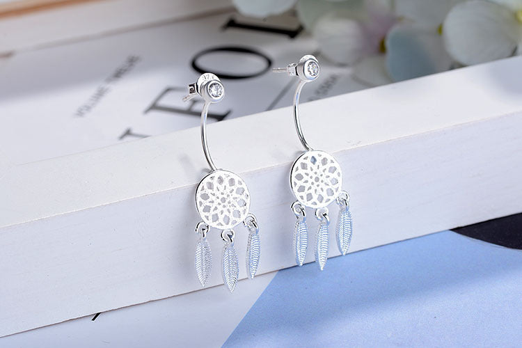 "Women's Fashion Feather Dream Catcher Ear Studs – Boho-Chic Statement Jewelry"