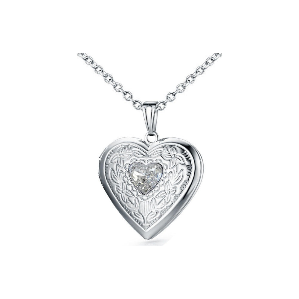 "12th Month Birthday Zircon Stainless Steel Necklace – Elegant Birthstone Jewelry for Women"