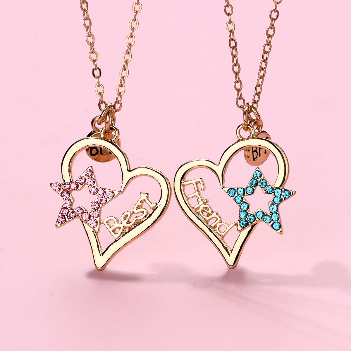 "Trendy Alloy Love & Friendship Necklace with Dripping Oil Detail – Symbolic and Stylish Jewelry"