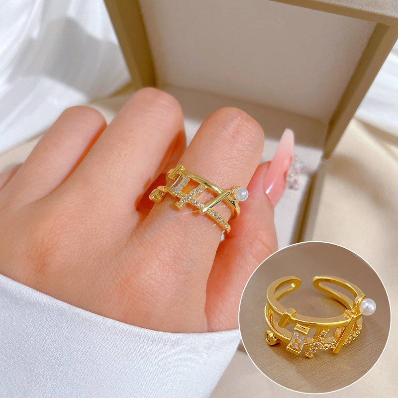 "Elegant High-Grade Zircon Ring for Women – Adjustable & Luxurious Design"