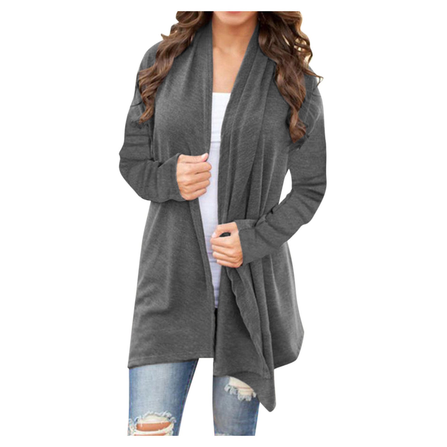 "New Solid Color Long Sleeve Cardigan Jacket – Effortless Style for Every Season"