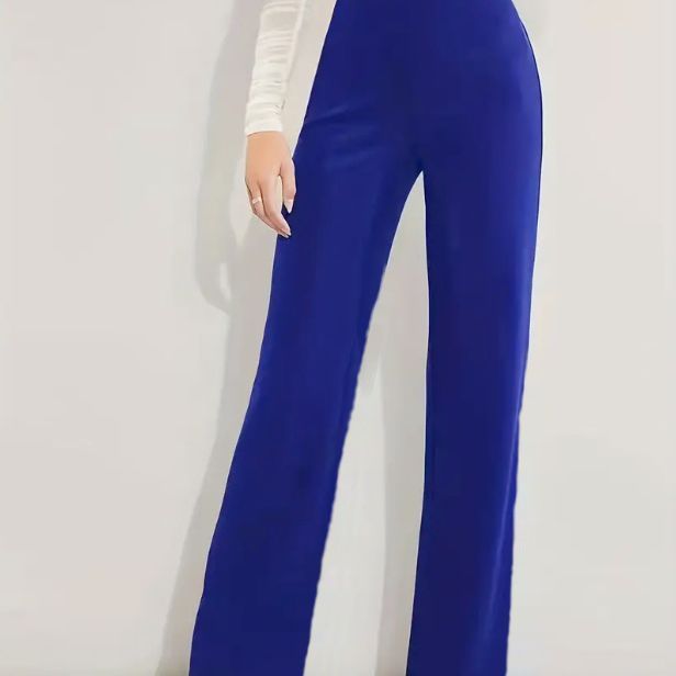 "High Waist Slimming Casual Solid Color Straight-Leg Trousers – Four Seasons Stretch for Effortless Style"