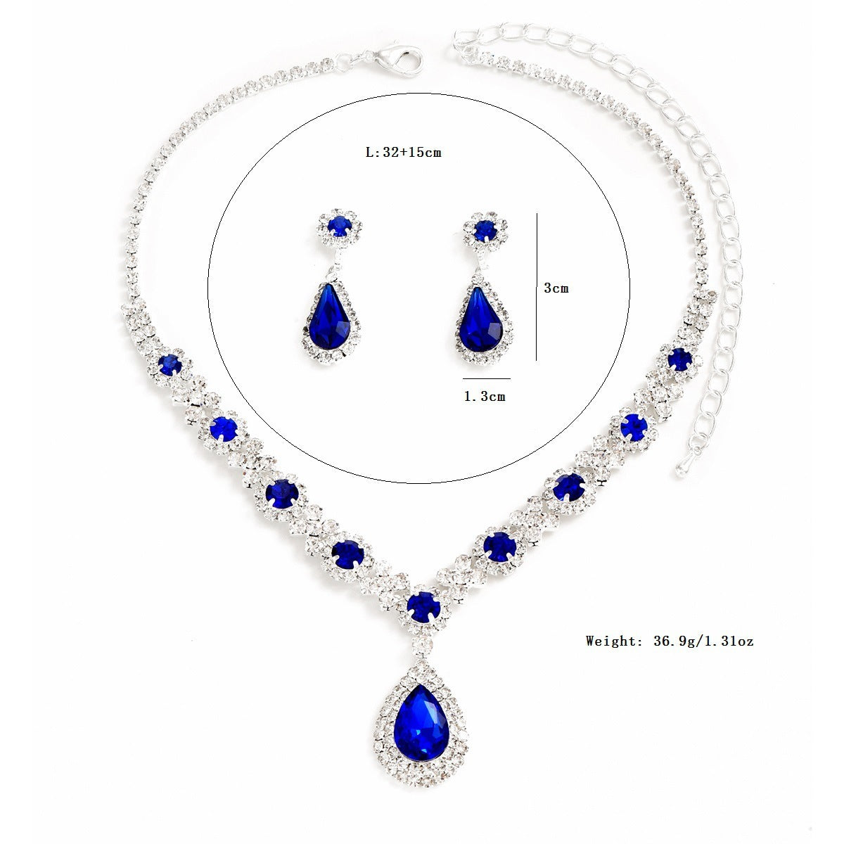 "Fashion New Water Drop Necklace and Earrings Set – Elegant Jewelry Suite for Women"