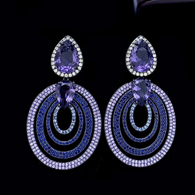 Temperament Personality Circle Heavy Duty Light Luxury Earrings