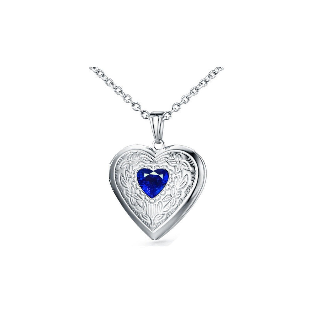 "12th Month Birthday Zircon Stainless Steel Necklace – Elegant Birthstone Jewelry for Women"