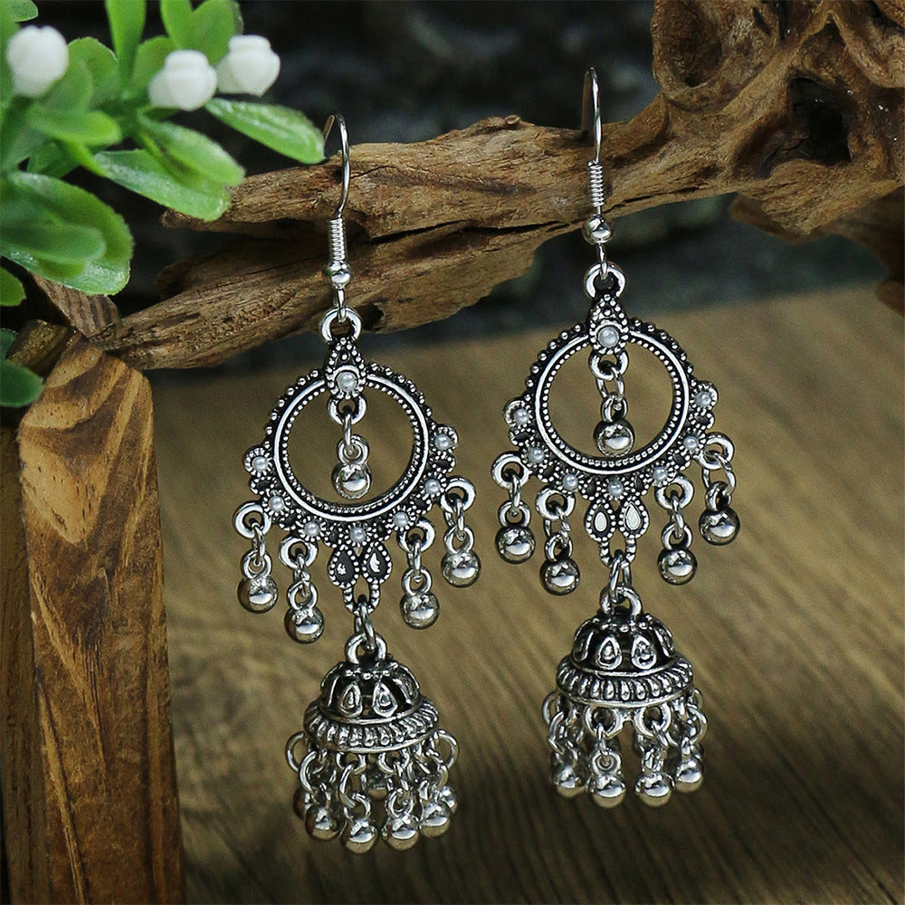 "Vintage Ethnic Style Bell Earrings – Timeless Elegance in Retro Design"