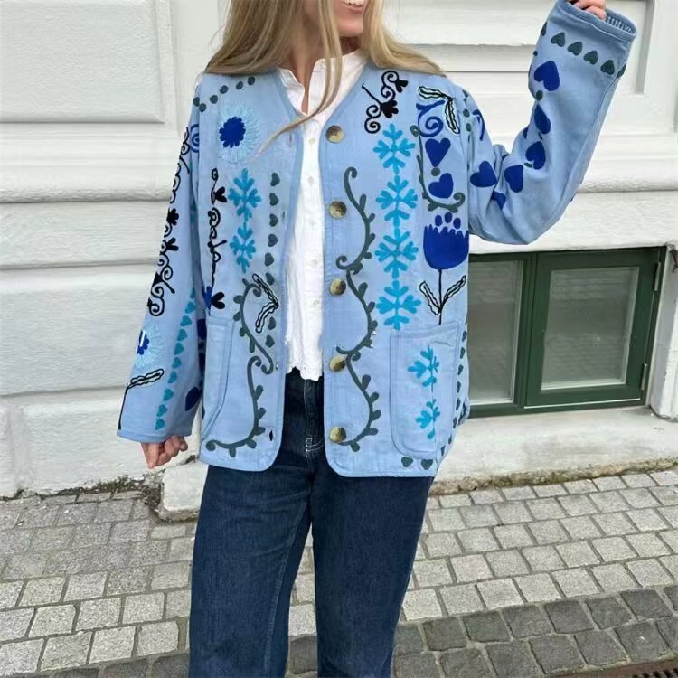 "Fashion Casual Floral Jacket for Women – Individual Style"