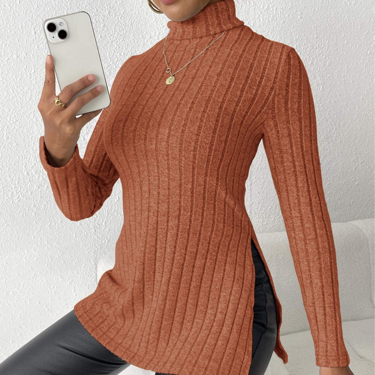 "Women's Turtleneck Pullover Sweater – Cozy & Chic Essential for Cooler Seasons"