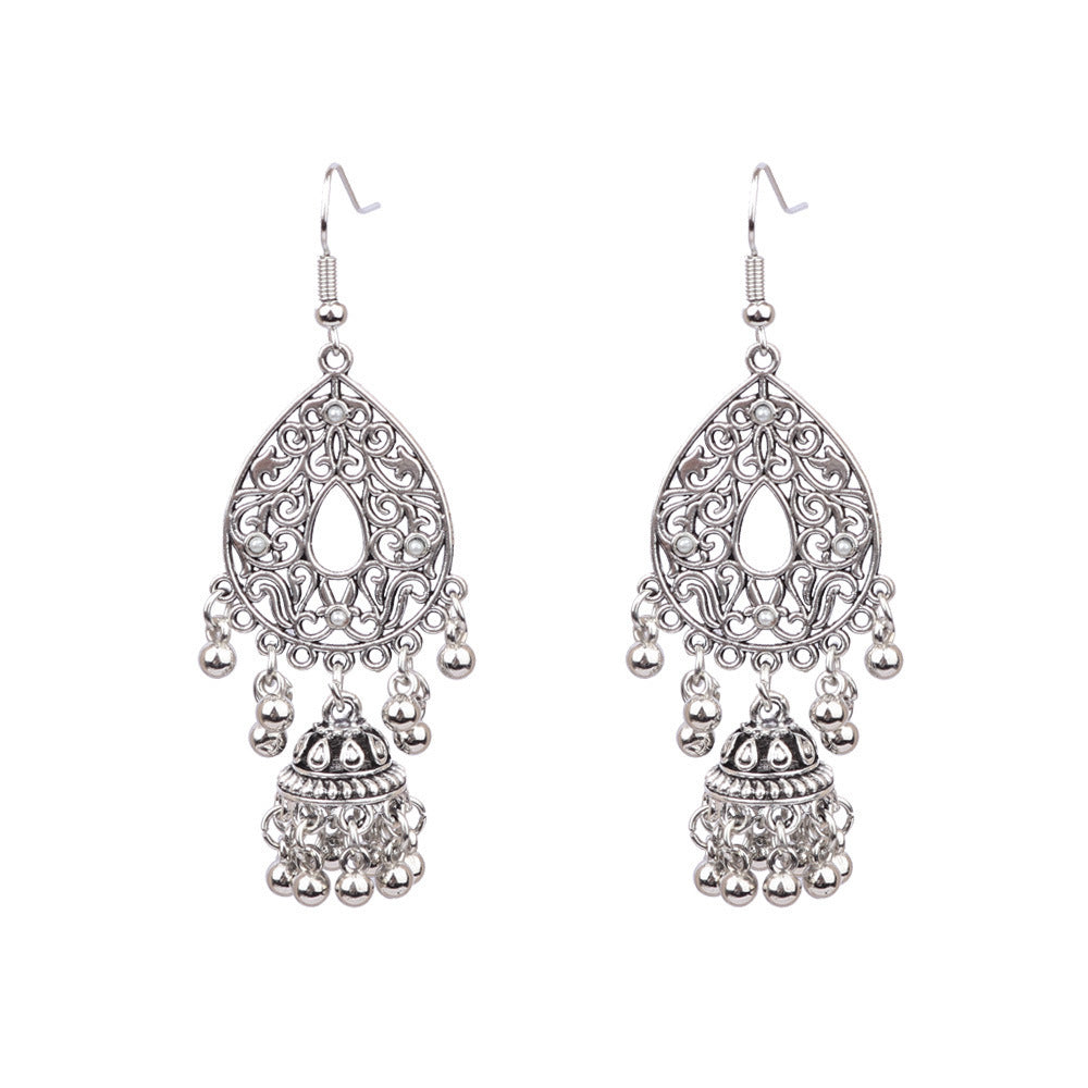 "Vintage Ethnic Style Bell Earrings – Timeless Elegance in Retro Design"