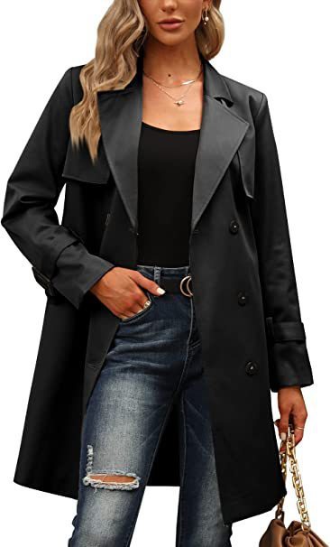 "European & American Autumn Women's Double-Breasted Fashion Casual Trench Coat"