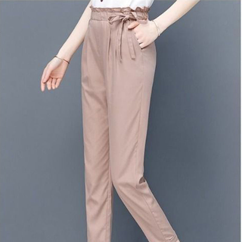 "Slim Feet Cropped Tapered Harem Casual Pants – Stylish Comfort for Everyday Wear"