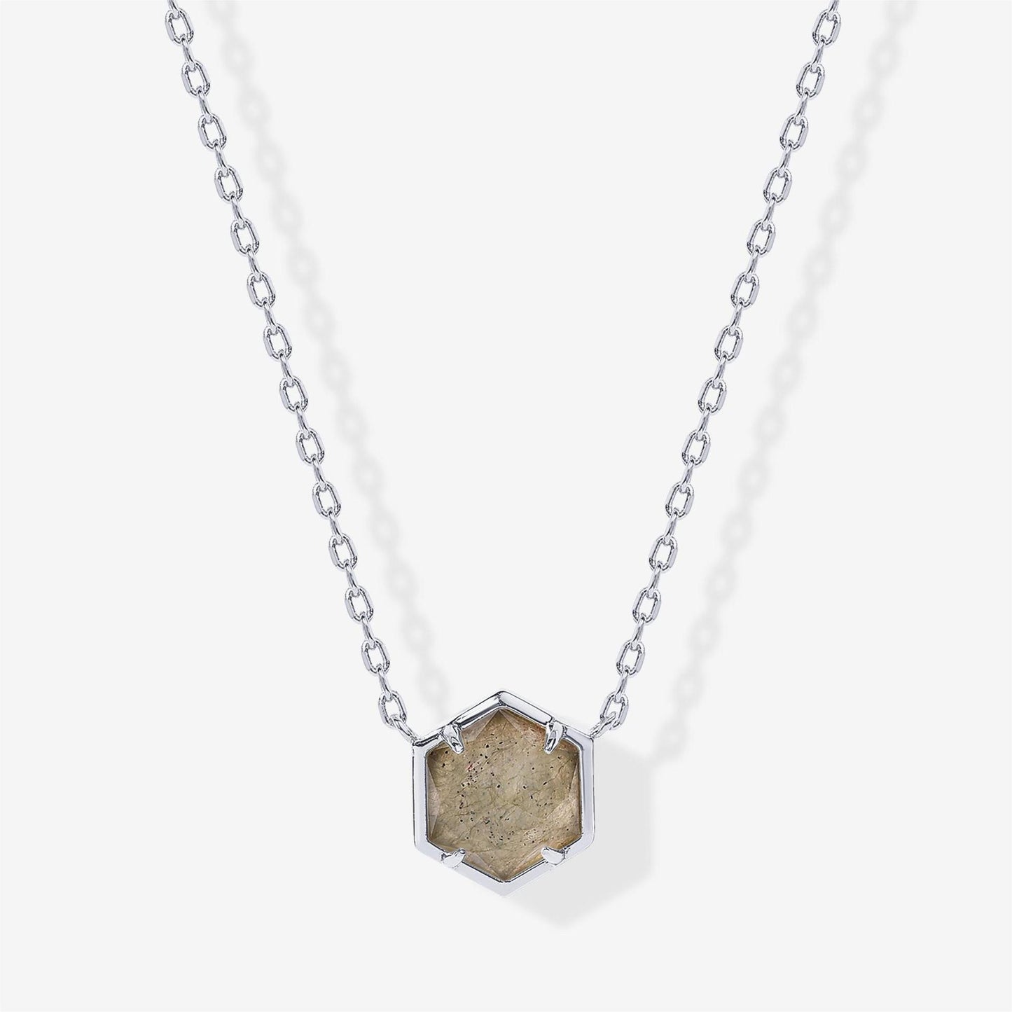 Hexagonal Natural Stone Niche Design Necklace