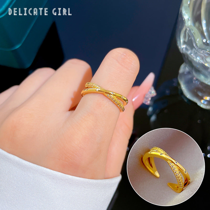 "Elegant High-Grade Zircon Ring for Women – Adjustable & Luxurious Design"