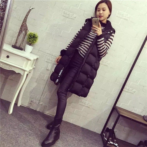 "Women's Mid-Length Down Cotton Vest – Cozy & Stylish Layered Coat"