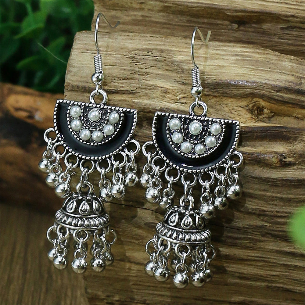 "Vintage Ethnic Style Bell Earrings – Timeless Elegance in Retro Design"