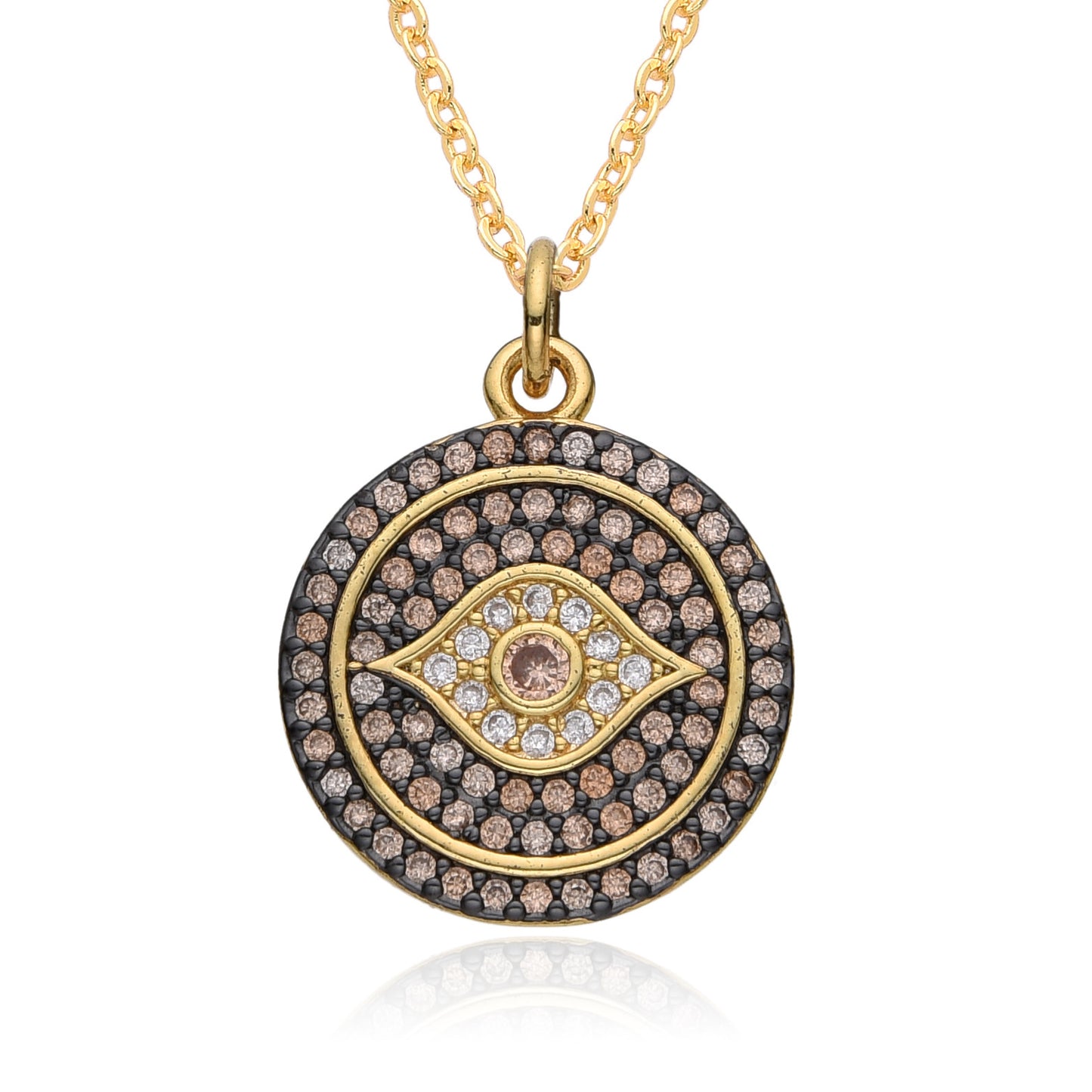 "Bold European & American Devil's Eye Necklace – Exaggerated Round Pendant for Statement Style"