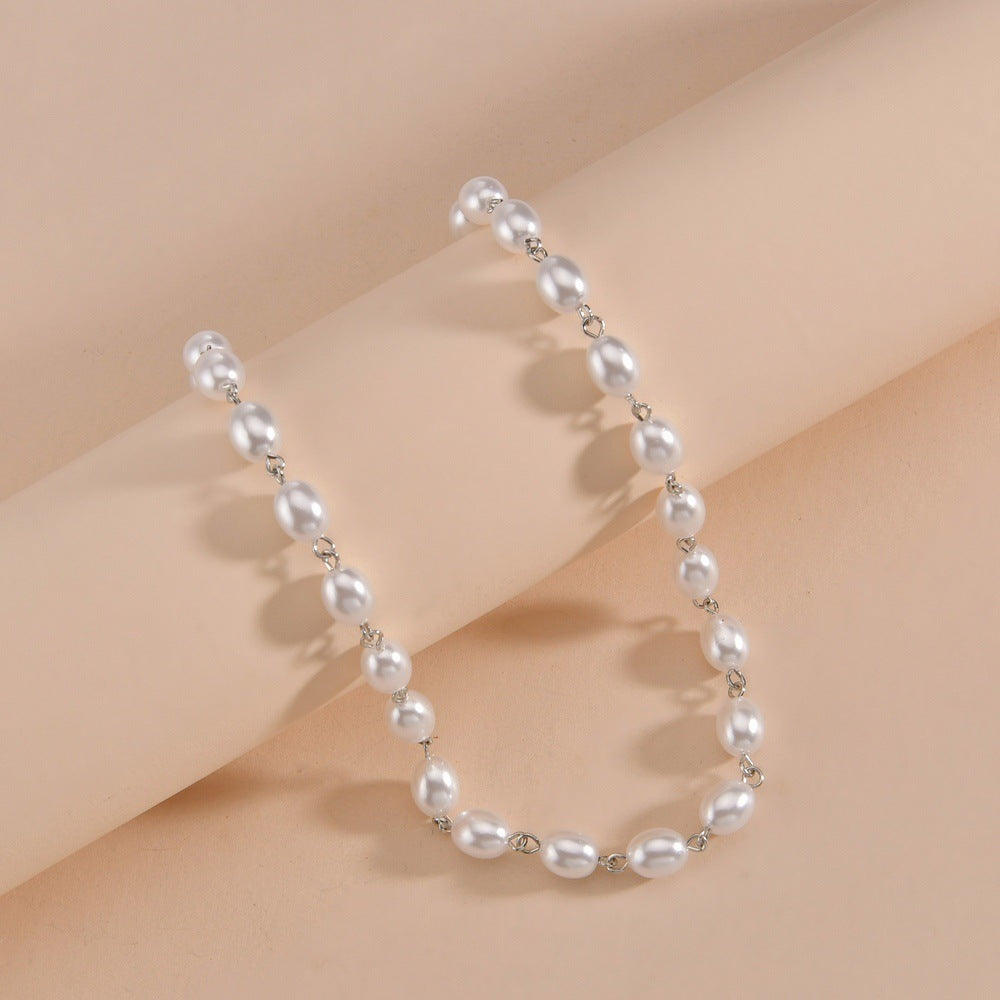 "Simple Graceful Pearl Single Layer Ladies Clavicle Chain"